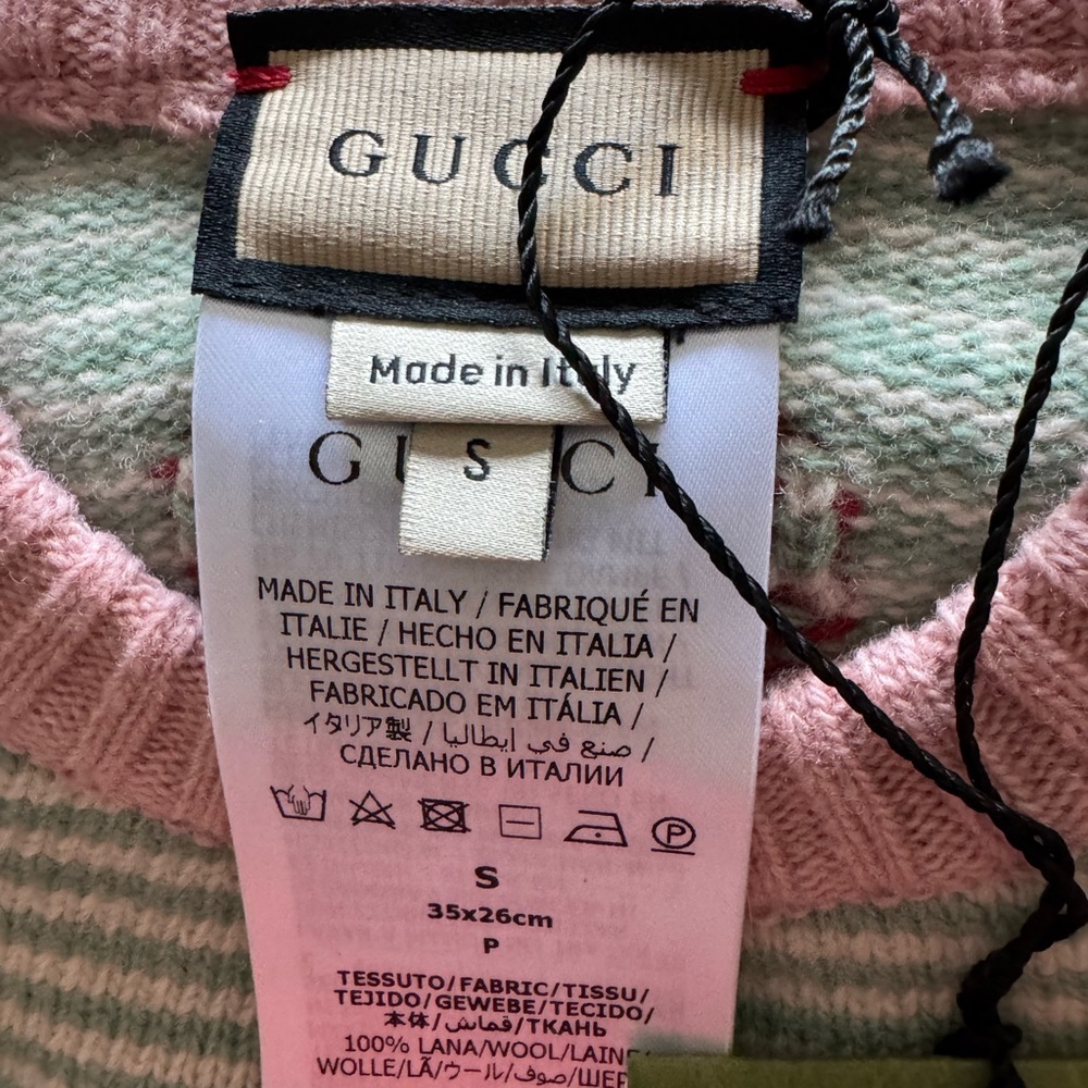 Gucci Pink and Green Knit Sweater - Picture 2 of 2